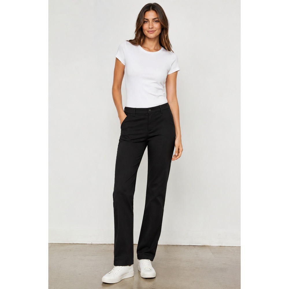 Quince Performance Chino Pants Women 30-28 Black Minimalist Stretch Workwear